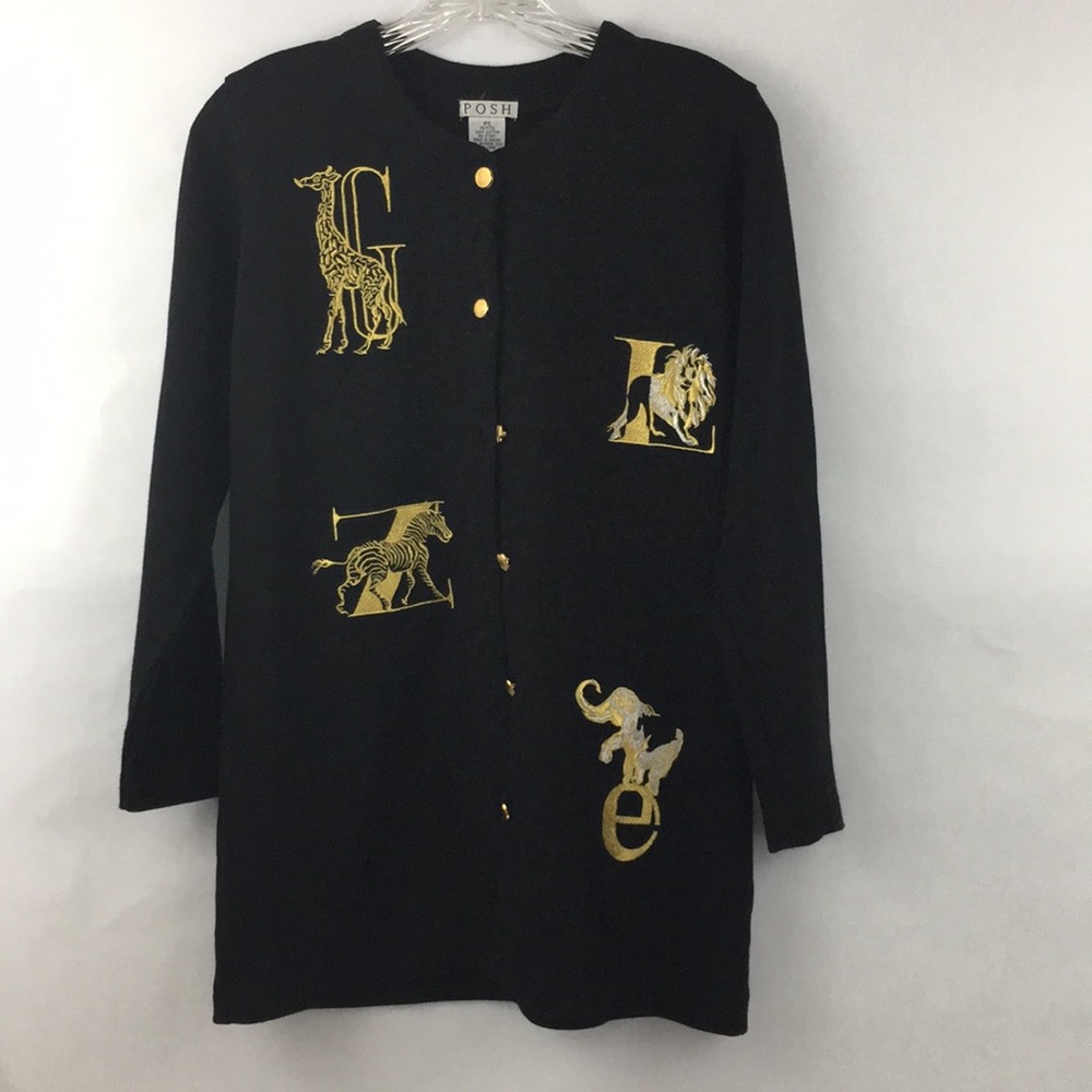 Posh Gorgeous Black Knit Button-Down Sweater